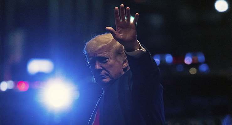 Donald Trump arrives at Trump Tower, Aug 9 2022 (Image: AAP/AP/Yuki Iwamura)
