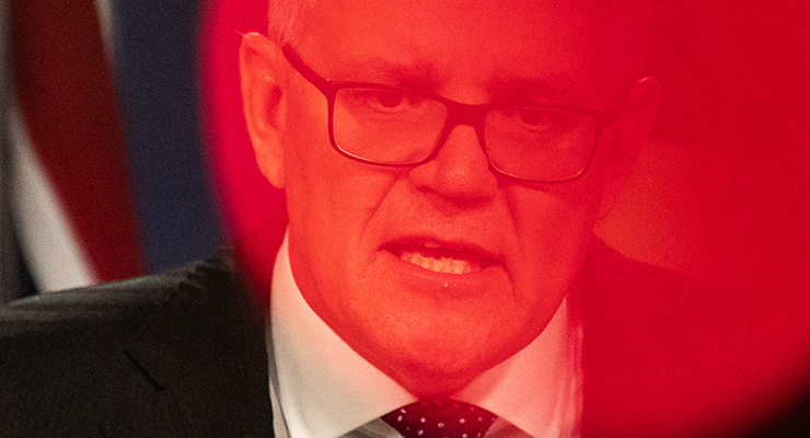 Scott Morrison during a press conference, August 17 2022 (Image: AAP/Flavio Brancaleone)