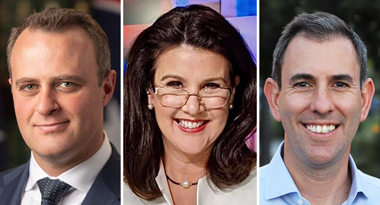 Tim Wilson, Jane Hume, and Jim Chalmers (Images: Facebook/Supplied)