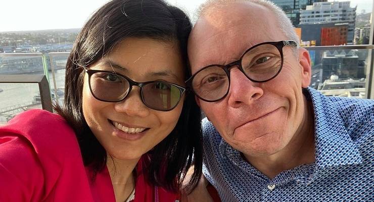 Sean Turnell with his wife Ha Vu (Image: Facebook)