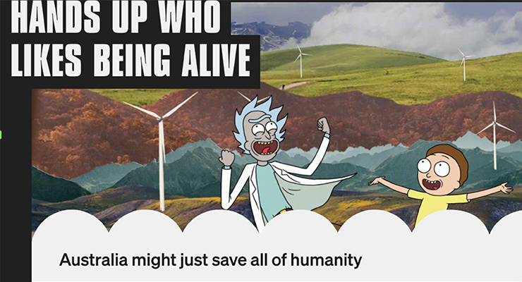 Rick and Morty appearing on What The Green Hydrogen's website (Image: What The Green Hydrogen)