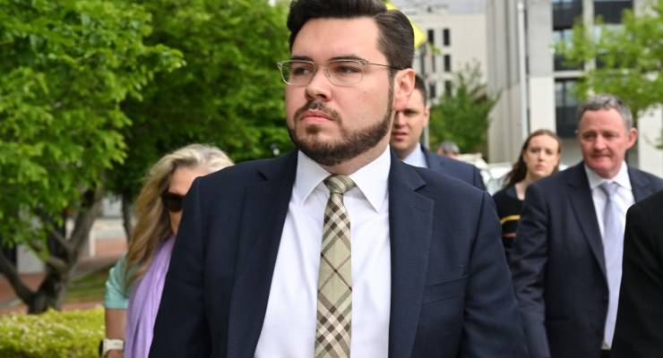 Bruce Lehrmann arrives at court on Thursday