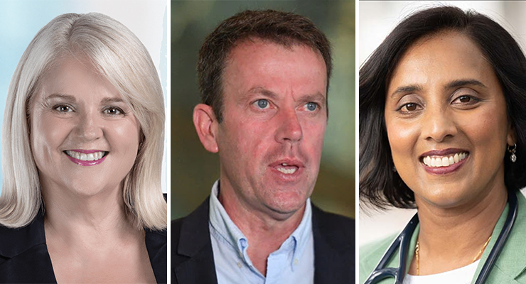 Karen Andrews, Dan Tehan and Michelle Ananda-Rajah (Images: Supplied/AAP)