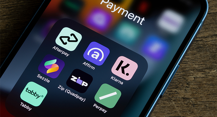 Phone showing several 'buy now pay later' apps (Image: Adobe)