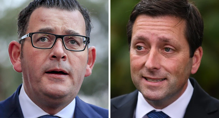 Victorian Premier Daniel Andrews and Liberal Leader Matthew Guy