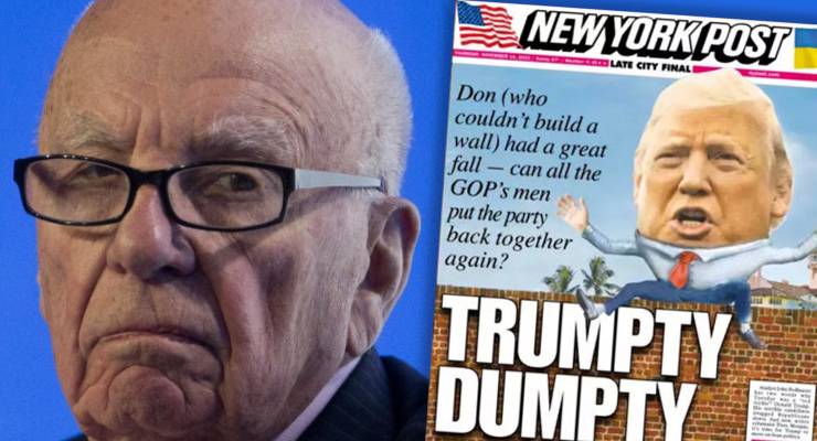 Rurpert Murdoch and a recent front page of the New York Post (Images: AAP/New York Post)