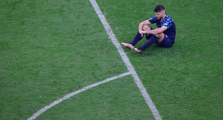 Dejected Croatian player