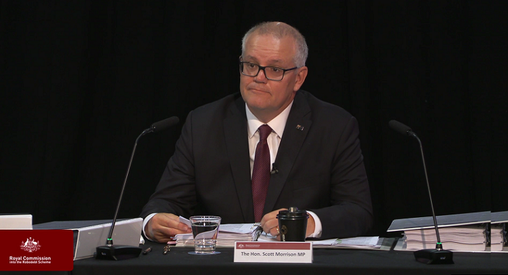 Scott Morrison gives evidence at the robodebt royal commission (Image: Supplied)