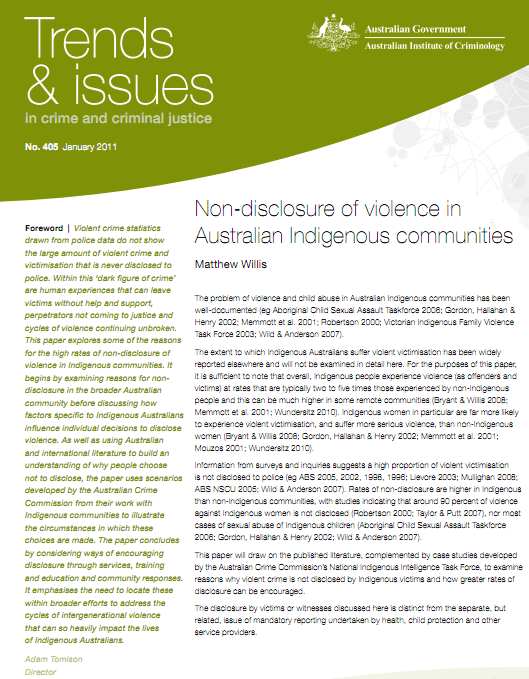 20-01-2011 violenceinindigenouscommunities