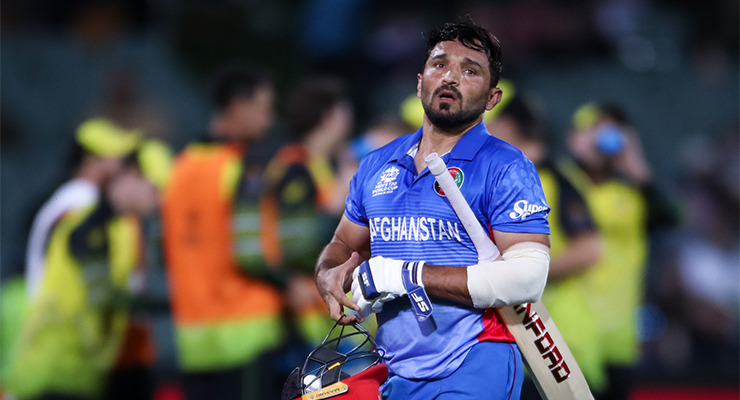 Gulbadin Naib of Afghanistan during the ICC Men’s T20 World Cup 2022 Super 12 cricket match between Australia and Afghanistan (Image: AAP Image/Matt Turner)