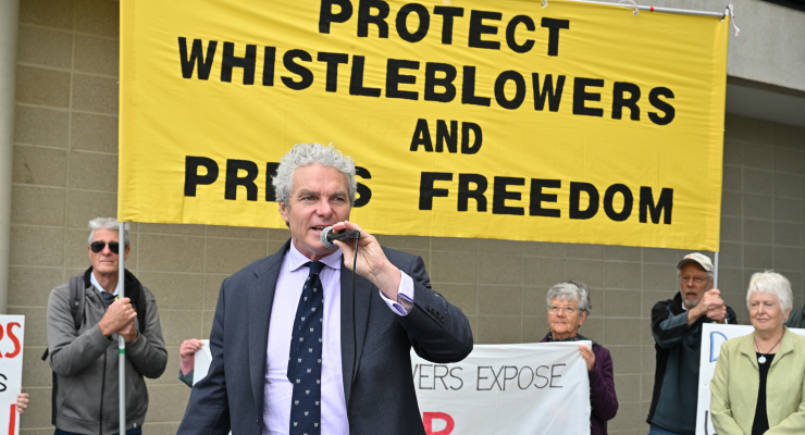 Former military lawyer David McBride outside the ACT Supreme Court last year