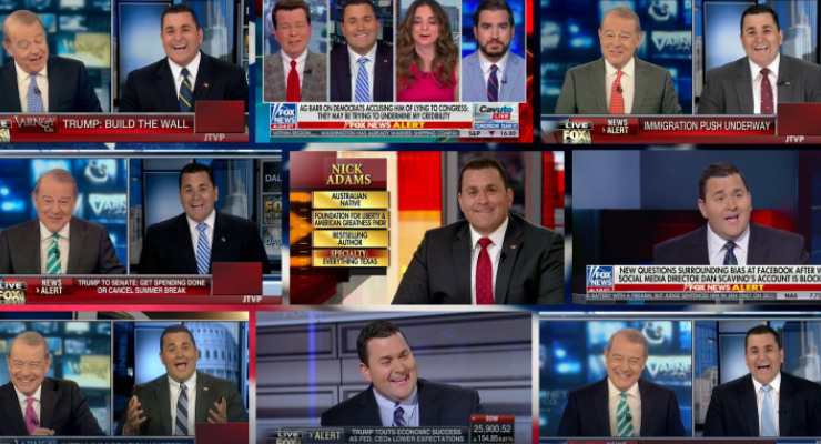 Nick Adams' various appearances on Fox News (Image: Nick Adams)