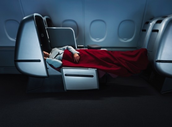 The A380 sleeper in clinical isolation. it's really not that lonely. Qantas graphic