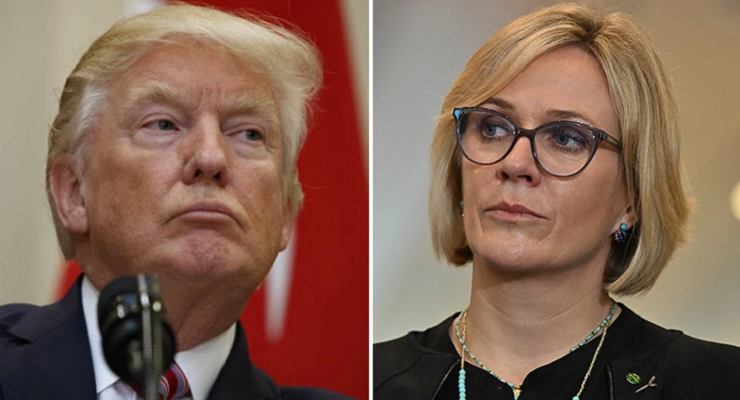 Donald Trump and independent MP Zali Steggall (Image: AP, AAP)