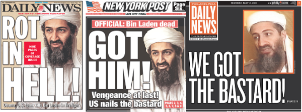 Osama Bin Laden is dead newspaper front pages