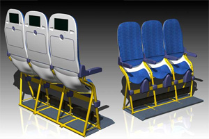 A more realistic view of the tall and tight Sky Rider seats