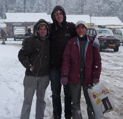 From left: Mike, myself and Eissa at the snow