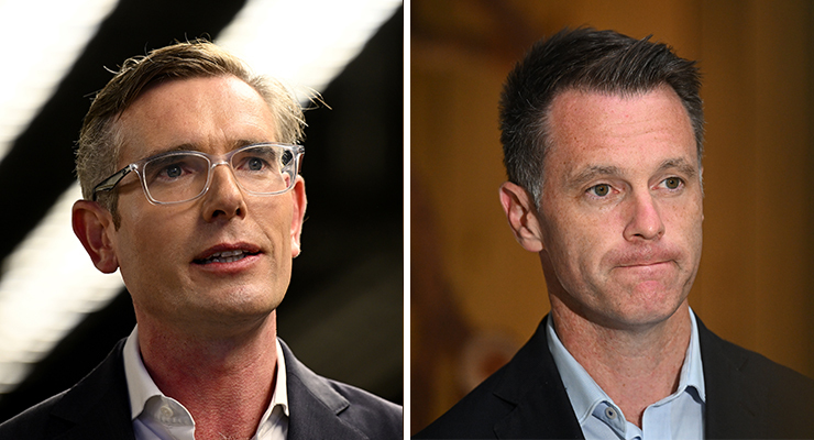 Former NSW premier Dominic Perrottet and Premier-elect Chris Minns