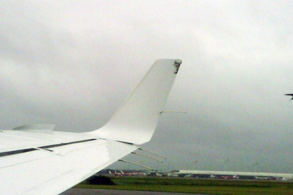 Note also the surface burning at the top of the winglet of Anna Bligh's turbo-prop