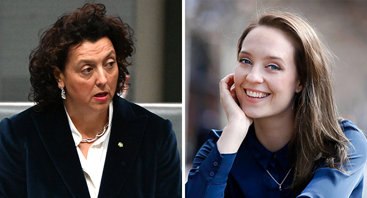 Independent MP Monique Ryan and staffer and activist Sally Rugg (Images: AAP/Sally Rugg)