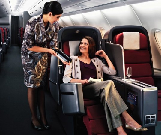 Qantas graphic of the A380 sleeper in a retrofitted 747-400