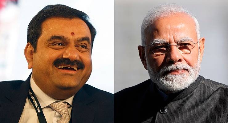 Adani Group chairman Gautam Adani and Indian PM Narendra Modi (Images: AP, EPA)