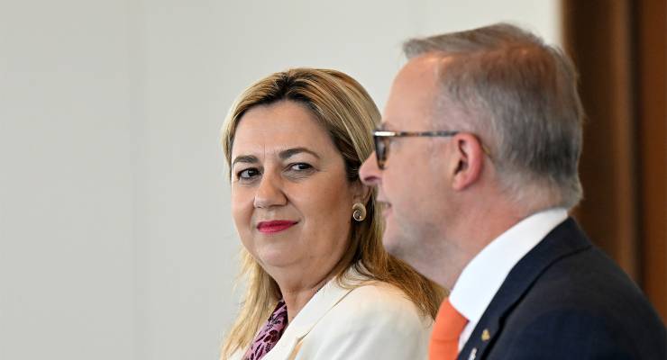 Queensland Premier Annastacia Palaszczuk and Prime Minister Anthony Albanese (Image: AAP/Darren England)