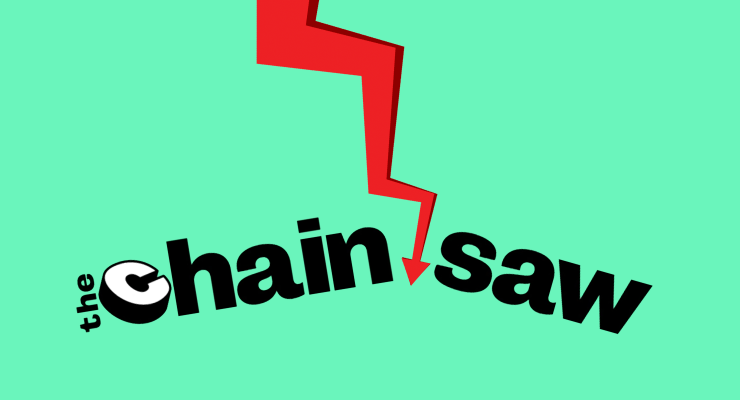 A composite featuring the logo for The Chainsaw (Images: The Chainsaw/Adobe/Private Media)