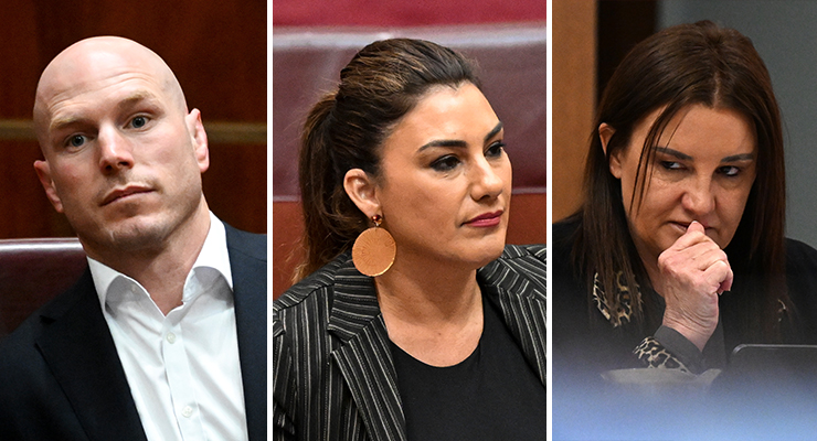 David Pocock, Lidia Thorpe, Jacqui Lambie (Images: AAP)