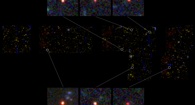 Six red candidate massive galaxies