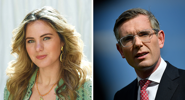 Charlotte Mortlock and NSW Premier Dominic Perrottet (Image: AAP/Bianca De Marchi)