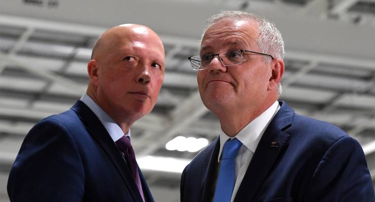 Peter Dutton and Scott Morrison (Image: AAP/Mick Tsikas)