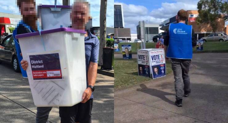 A video showing someone harassing and following NSW election workers