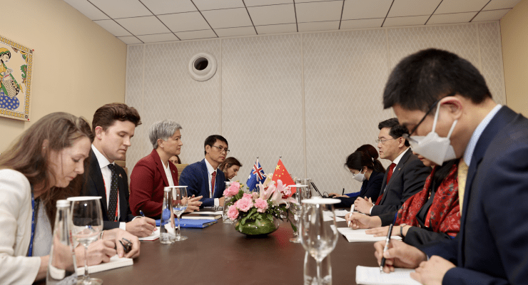 Australia's Foreign Affairs Minister Penny Wong and China's Foreign Affairs Minister Qin Gang