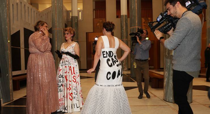 Greens Senator Sarah Hanson-Young's dress at last year's Midwinter Ball