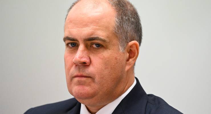 ABC managing director David Anderson during Senate estimates (Image: AAP/Lukas Coch)