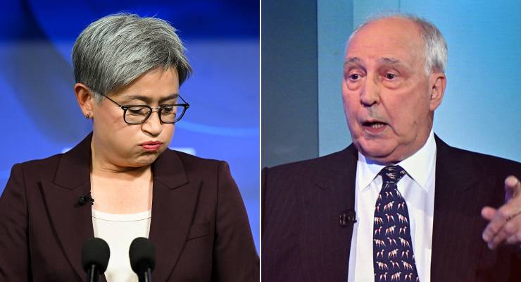 Foreign Affairs Minister Penny Wong and former prime minister Paul Keating (Images: AAP)