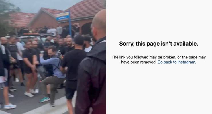 An assault outside of a Christian Lives Matter-promoted event, and the group's deleted Instagram account (Images: Facebook; Instagram)