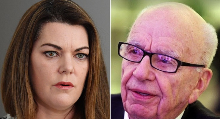 Greens Senator Sarah Hanson-Young and Rupert Murdoch (Images: AAP)