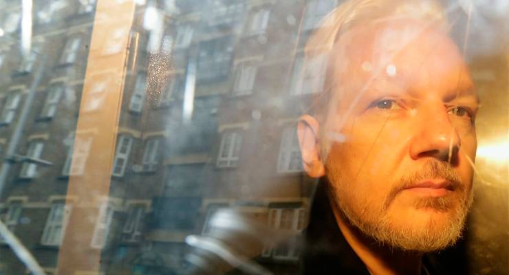 WikiLeaks founder Julian Assange in London, 2019 (Image: AAP/AP/Matt Dunham)