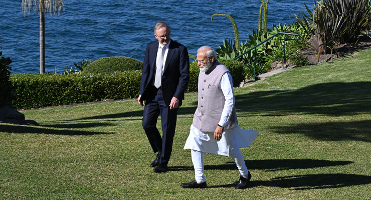 Australian Prime Minister Anthony Albanese and Indian Prime Minister Narendra Modi in Sydney (Image: AAP/Dean Lewins)