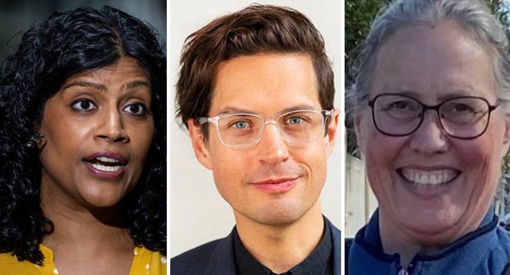 Samantha Ratnam, Rohan Leppert and Linda Gale
