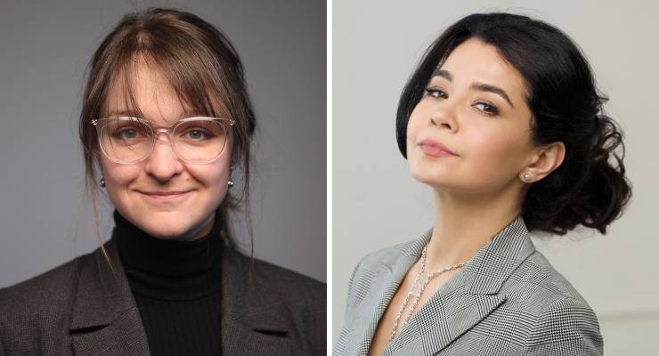 Kyiv Independent CEO Daryna Shevchenko and editor-in-chief of Ukrainska Pravda Sevgil Musaieva (Images: Kyiv Independent/Ukrainska Pravda)