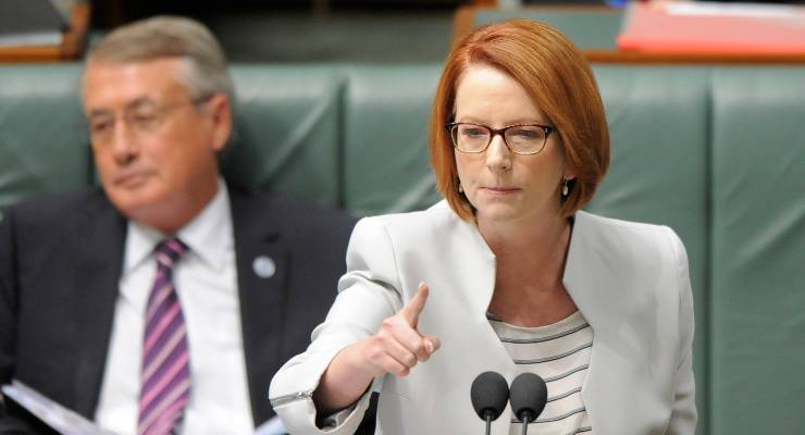 Then-PM Julia Gillard in 2013 (Image: AAP/Lukas Coch)