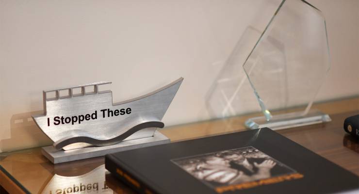 A memento on former prime minister Scott Morrison's desk, 2018