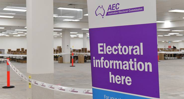 A sign is seen at an AEC warehouse (Image: AAP/Mick Tsikas)