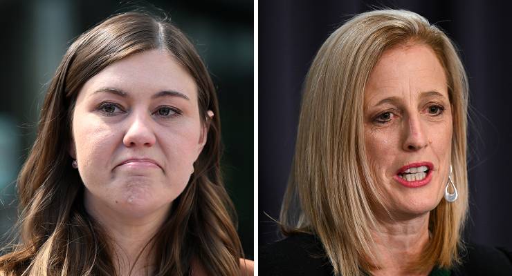 Brittany Higgins and Labor Senator Katy Gallagher