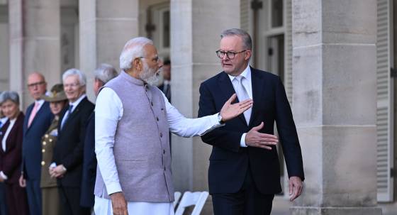 India’s Prime Minister Narendra Modi and Australian Prime Minister Anthony Albanese in Sydney in May (Image: AAP/Dean Lewins)