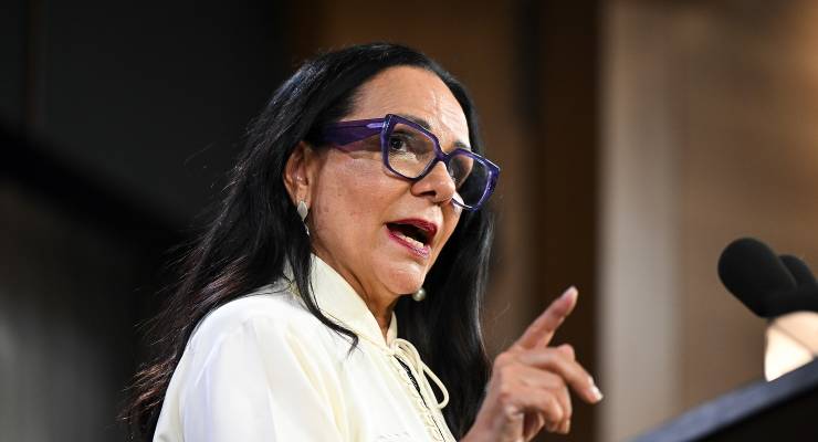 Minister for Indigenous Australians Linda Burney speaks at the National Press Club (Image: AAP/Lukas Coch)