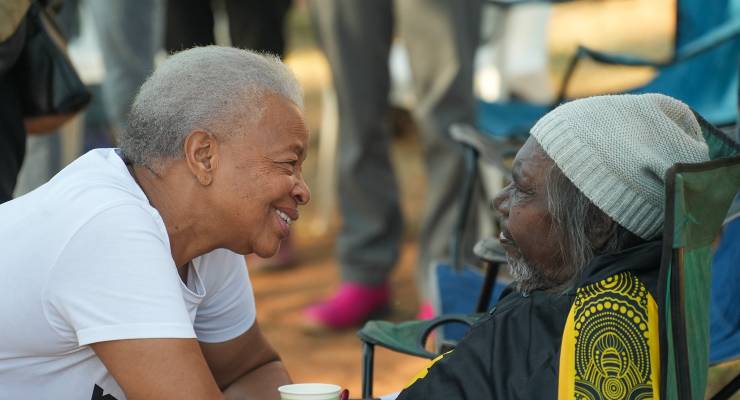 Graça Machel (left) meets Dr MK Turner OAM (Image: Supplied)
